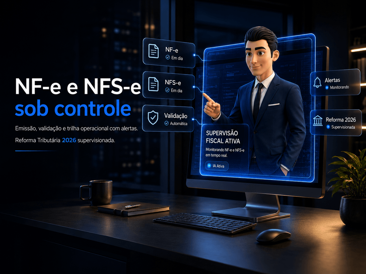 NF-e e NFS-e com workflow supervisionado